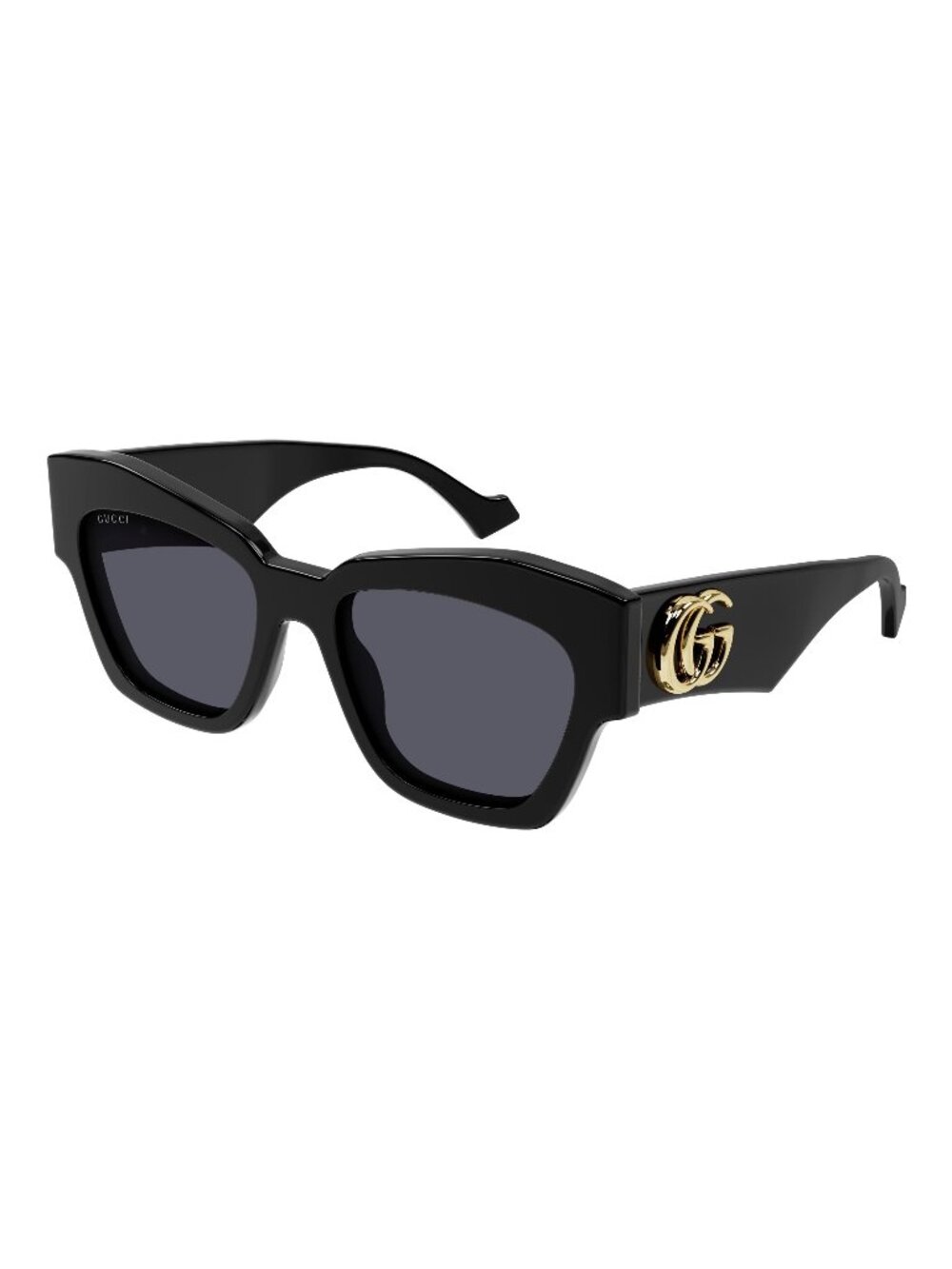 New Gucci Women's Sunglasses Black Square Grey Lens Acetate Frame GG1422S 001 55
